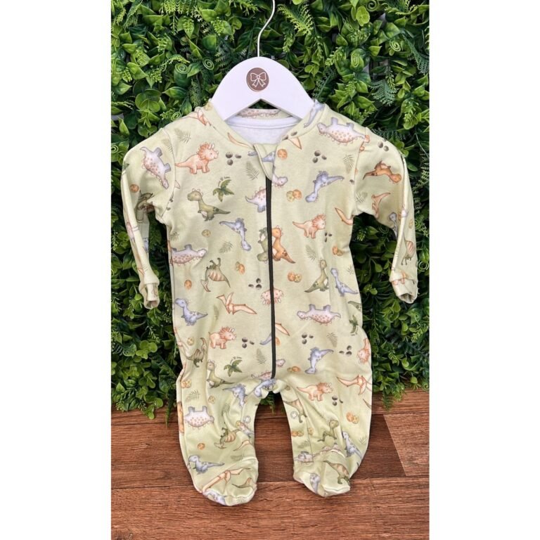 Macacão Pijama Algodão Dinossauro Verde