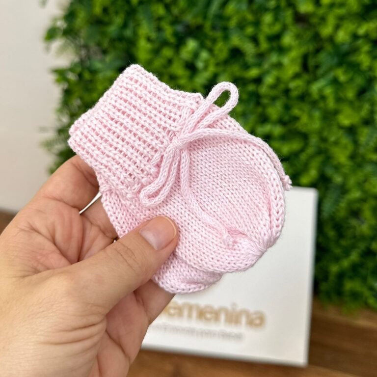 Luvinhas de Tricô Rosa Claro