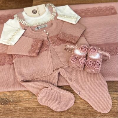 Saída Renda Luxo Rosa Chá