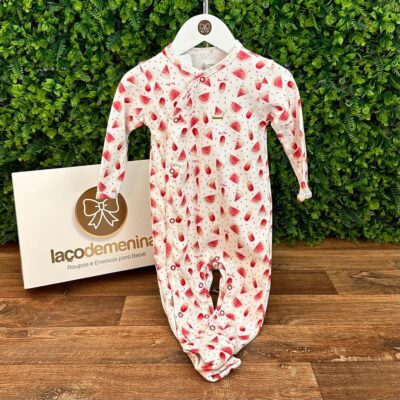 Macacão Pijama Algodão Egipicío Melancia (Botões)