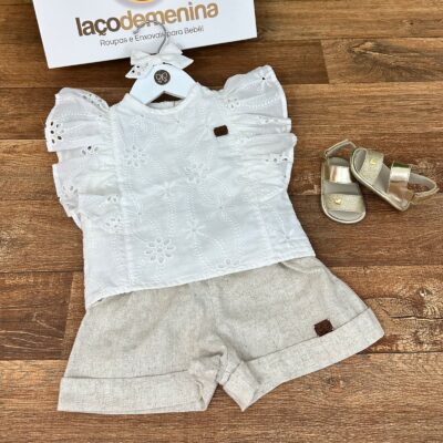 Conjunto Mary em Linho Branco