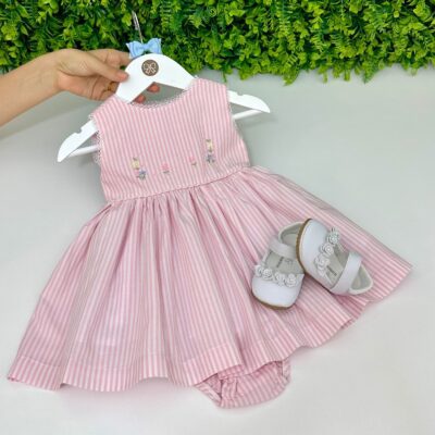 Vestido Melinda Listrado Rosa
