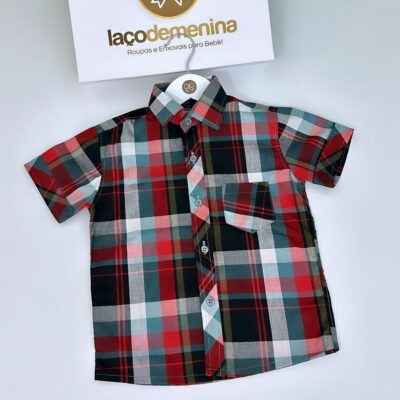 Camisa Xadrez Verde e Vermelha