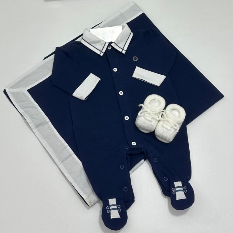 Saída Maternidade Bruno Azul Marinho