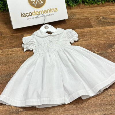 Vestido Festa Branco Bordado Manual