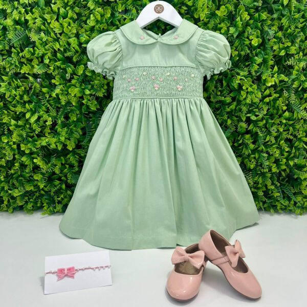 Vestido Festa Verde Bordado Rococó