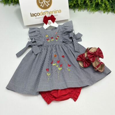 Vestido Jardim Encantado Xadrez