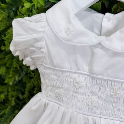 Vestido Festa Branco Bordado Manual