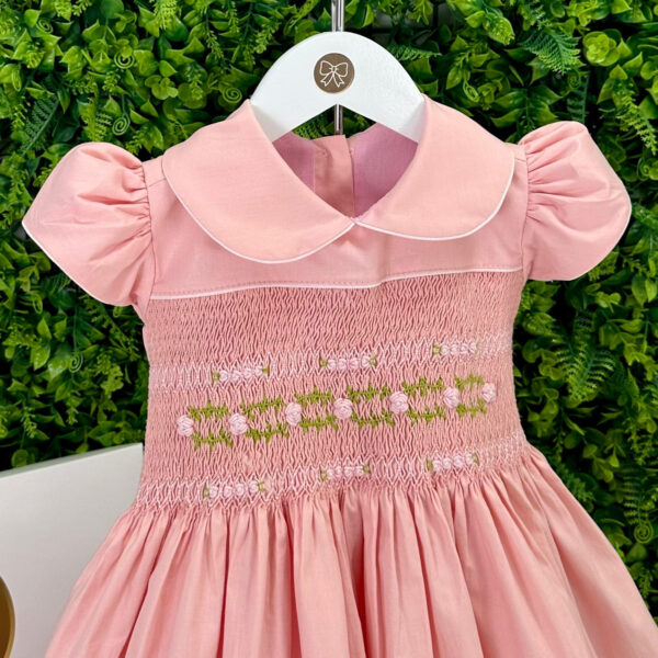 Vestido Ponto Smock Rosa Chá - Imagem 2