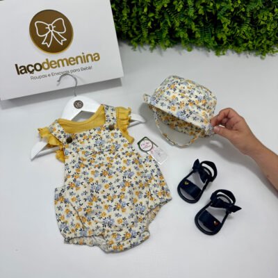 Conjunto Jardineira Analice Floral