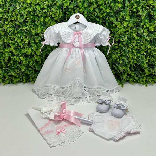 Vestido Cambraia com Gola Bordado Rosa - Imagem 2