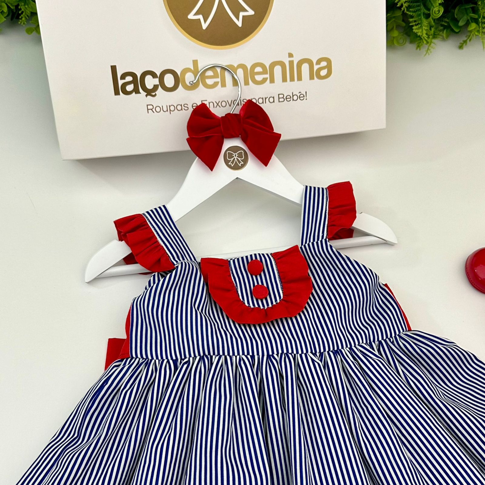 Vestido Pietra Listrado Azul Marinho - Imagem 2