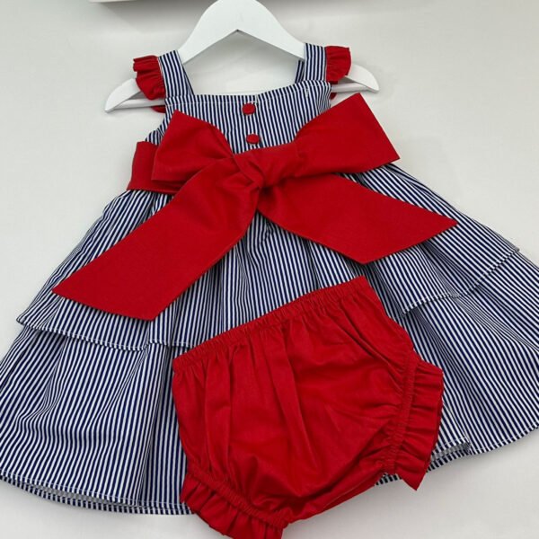 Vestido Pietra Listrado Azul Marinho — imagem 3