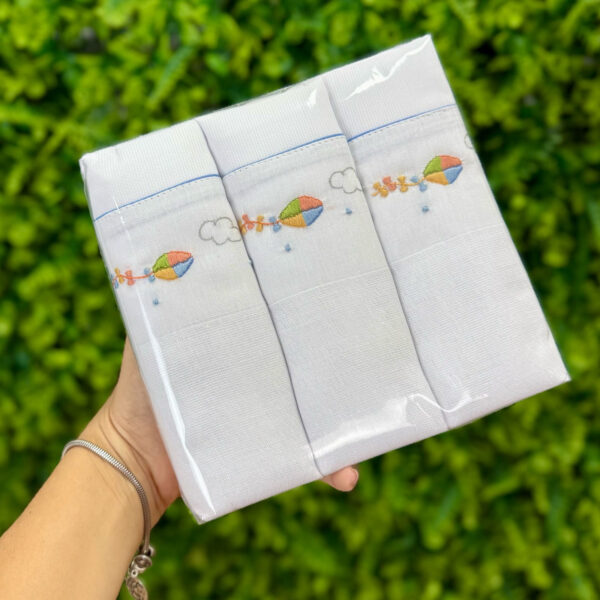 Kit Fraldas de Ombro Bordado Manual Pipas