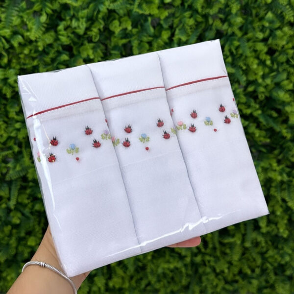 Kit Fraldas de Ombro Bordado Joaninhas