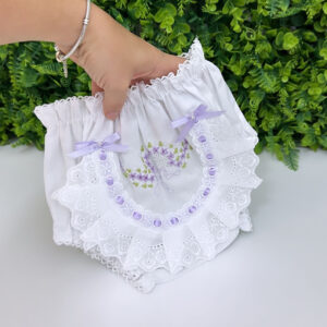 Calcinha Bico de Cambraia Bordado Lavanda