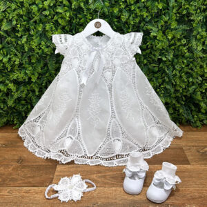 Vestido Renascença Nesga Lágrima Manga Curta