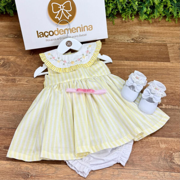 Vestido Elisa Amarelo Listrado