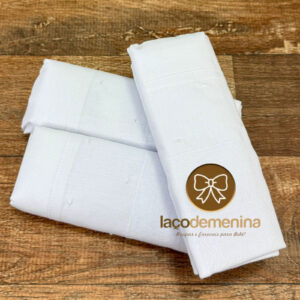 Kit Fraldas de Ombro Bordado Poá Branco