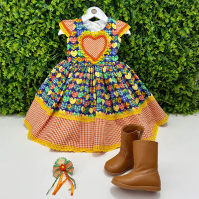 Vestido Junino Coração Matuto