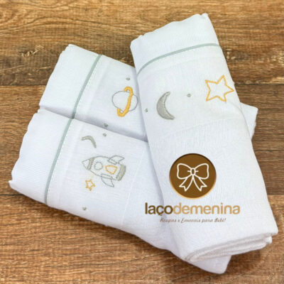 Kit de Fraldas de Ombro Bordadas
