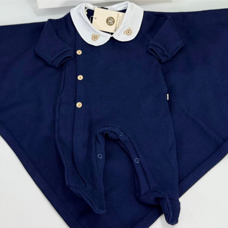 Saída Maternidade Heitor Azul Marinho