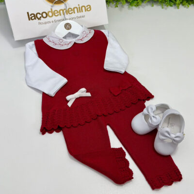 Conjunto Isabel em Tricô Vermelho