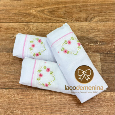 Kit Fraldas de Ombro Bordado Coração
