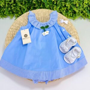 Batinha Beatriz Azul Claro Golinha Xadrez