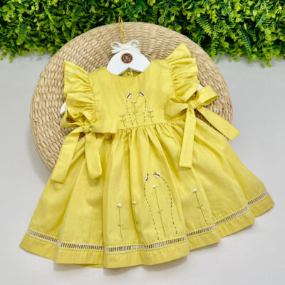Vestido Jardim Fru-fru Amarelo