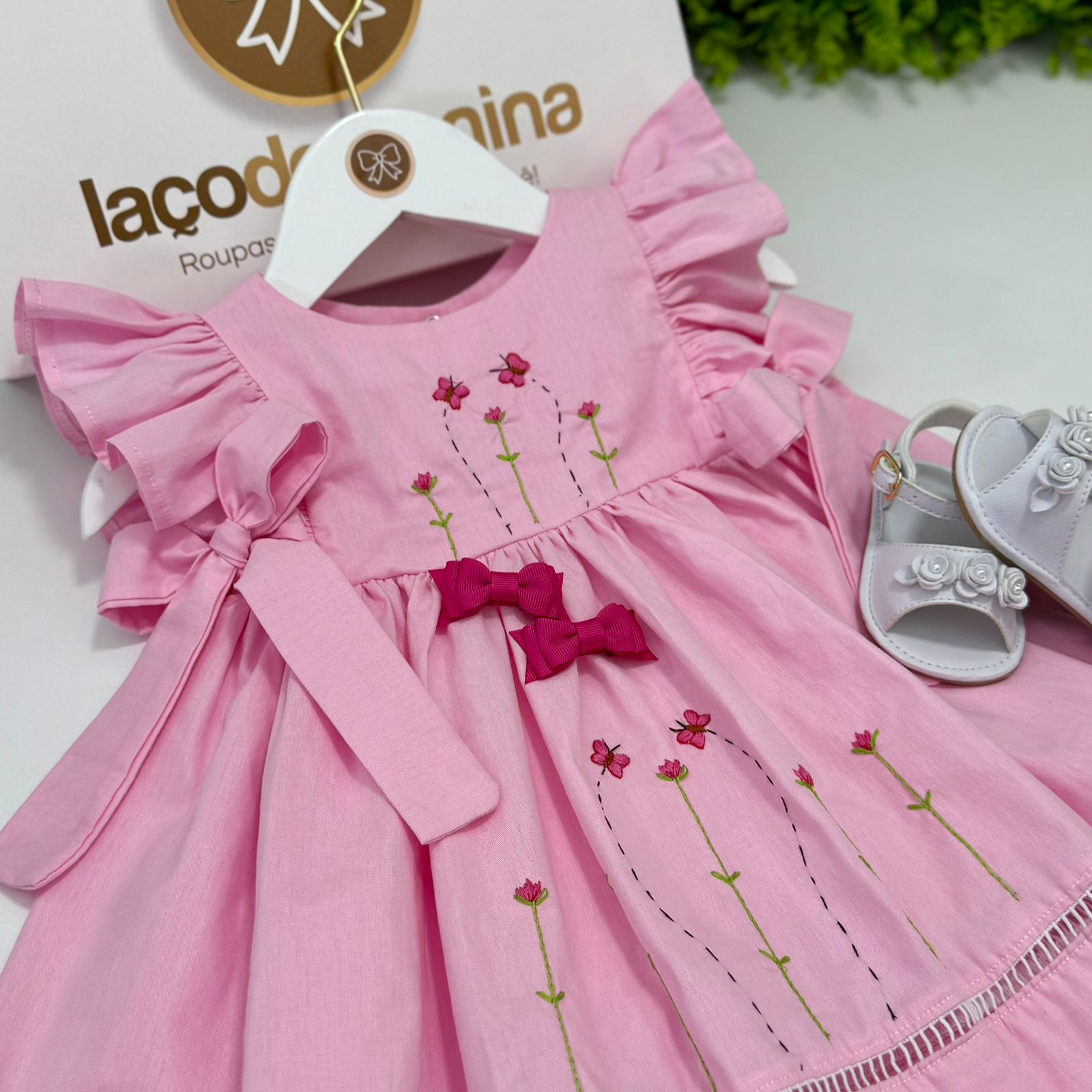 Vestido Jardim Fru-Fru Rosa Chiclete - Imagem 2