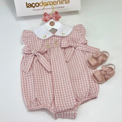 Pimpão Jardim Fru-Fru Xadrez Rosa Chá