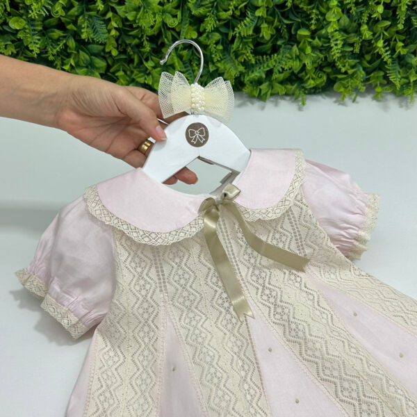 Vestido Rosa Renda Paraibana Off-White - Imagem 2