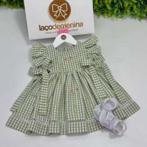 Vestido Jardim Fru-Fru Xadrez Verde