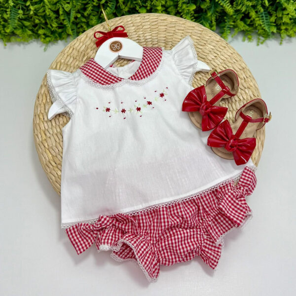 Conjunto Vicky Xadrez Vermelho - Imagem 3