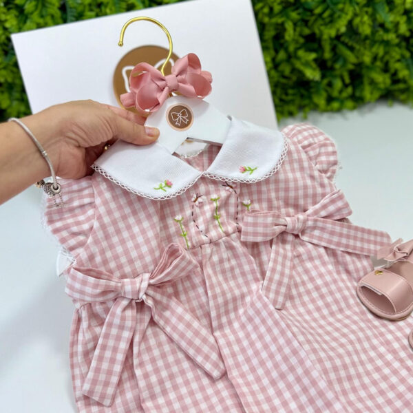 Pimpão Jardim Fru-Fru Xadrez Rosa Chá - Imagem 2