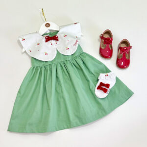 Vestido Helena Gola Bordada Cerejinha - Encomenda