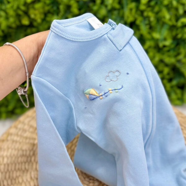 Pijama Infantil Bordado Pipa - Imagem 2