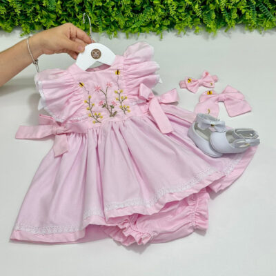 Vestido Jardim Encantado Rosa Claro