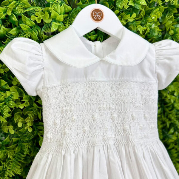 Vestido Ponto Smock Branco Rococó Branco - Imagem 2