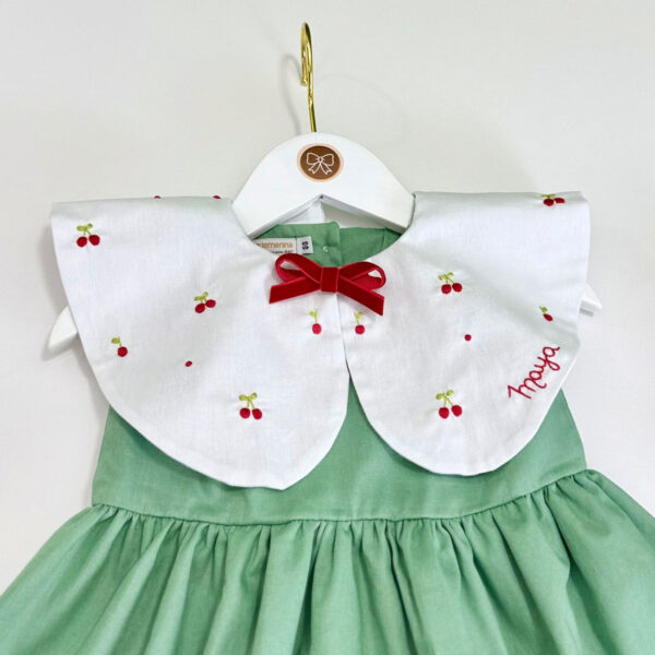 Vestido Helena Gola Bordada Cerejinha - Encomenda - Imagem 2