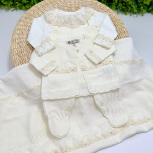 Saída Maternidade Renda Luxo Off-White com Body