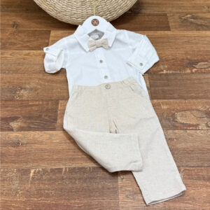 Conjunto Daniel Branco e Bege