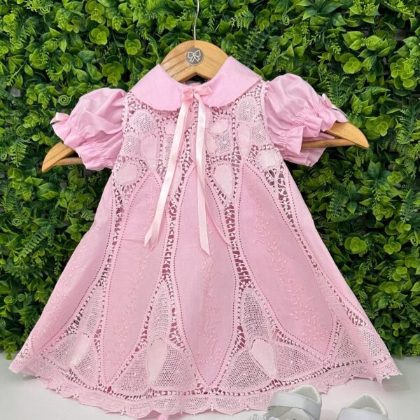 Vestido Renda Renascença Lágrima Rosa - Imagem 2