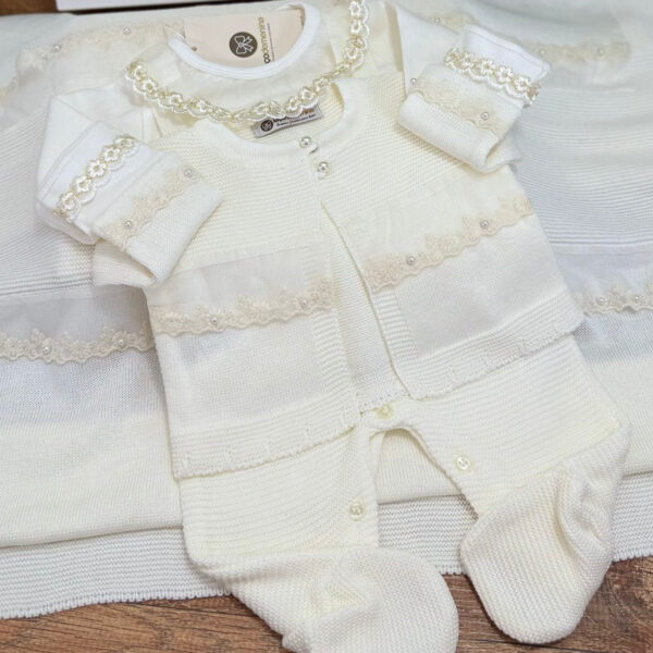 Saída Maternidade Renda Luxo Off-White - Imagem 2