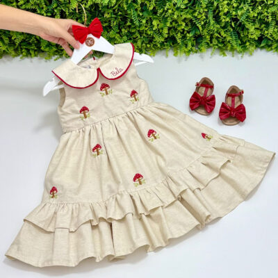 Vestido Festa Cogumelos - Encomenda