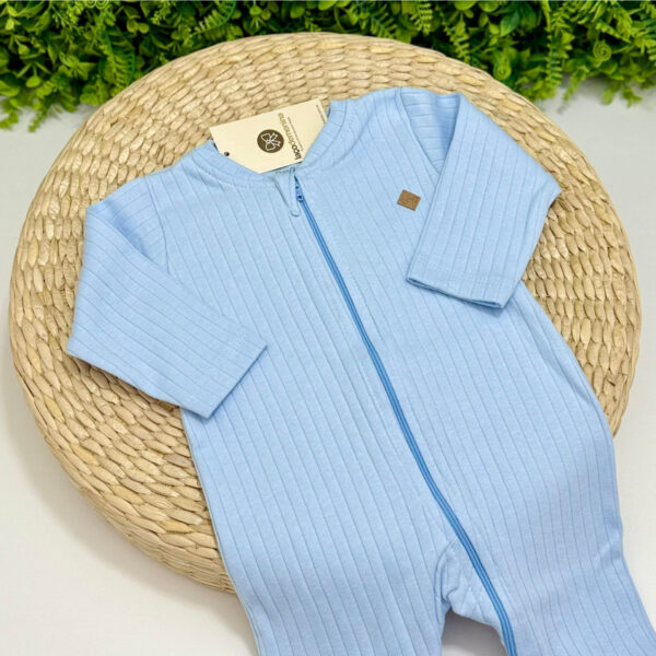 Pijama Canelado Azul Claro - Imagem 2
