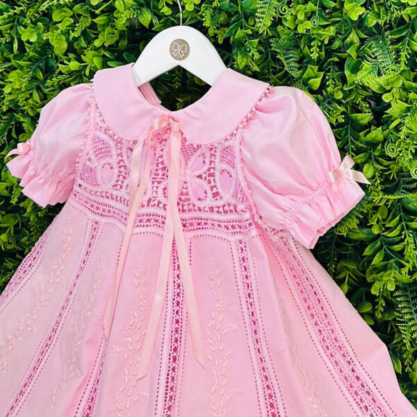 Vestido Renascença Nesga Fina Rosa com Acecssórios - Imagem 2