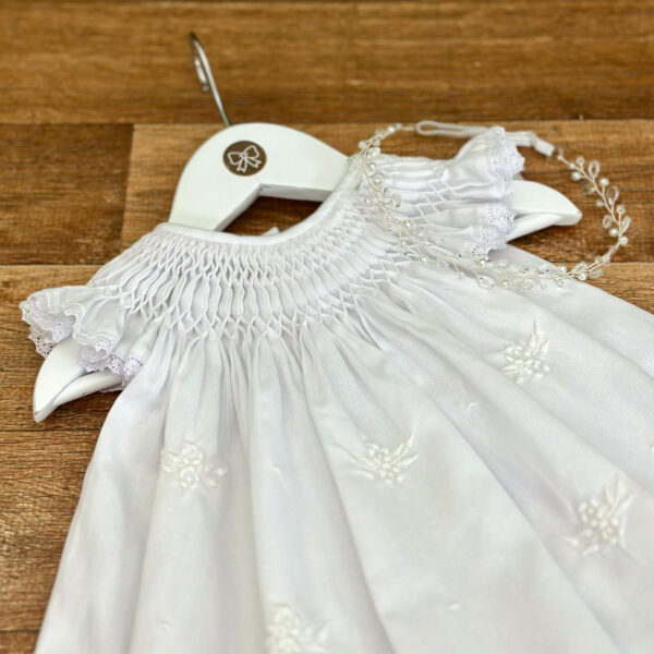 Vestido Casa de Abelha Branco Bordado Manual - Imagem 2