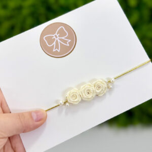 Tiara Isis Três Flores Off-White